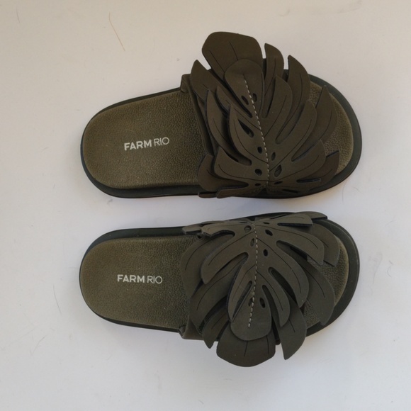 Green Monstera Slide Sandal - Picture 1 of 4